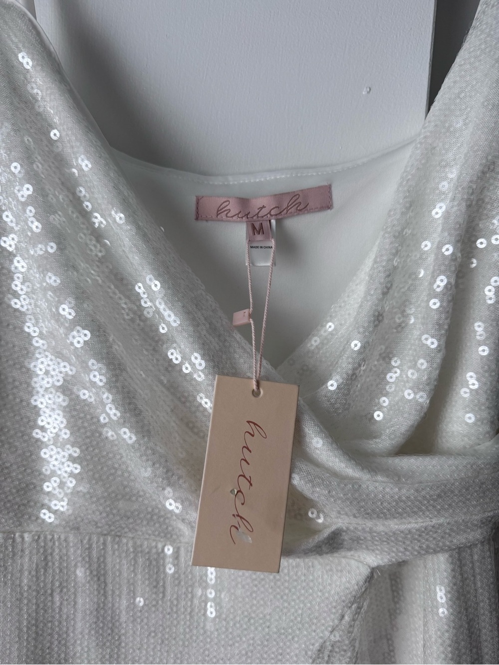 Hutch Zina sequin Wrap Dress in White size Medium - Picture 4 of 8